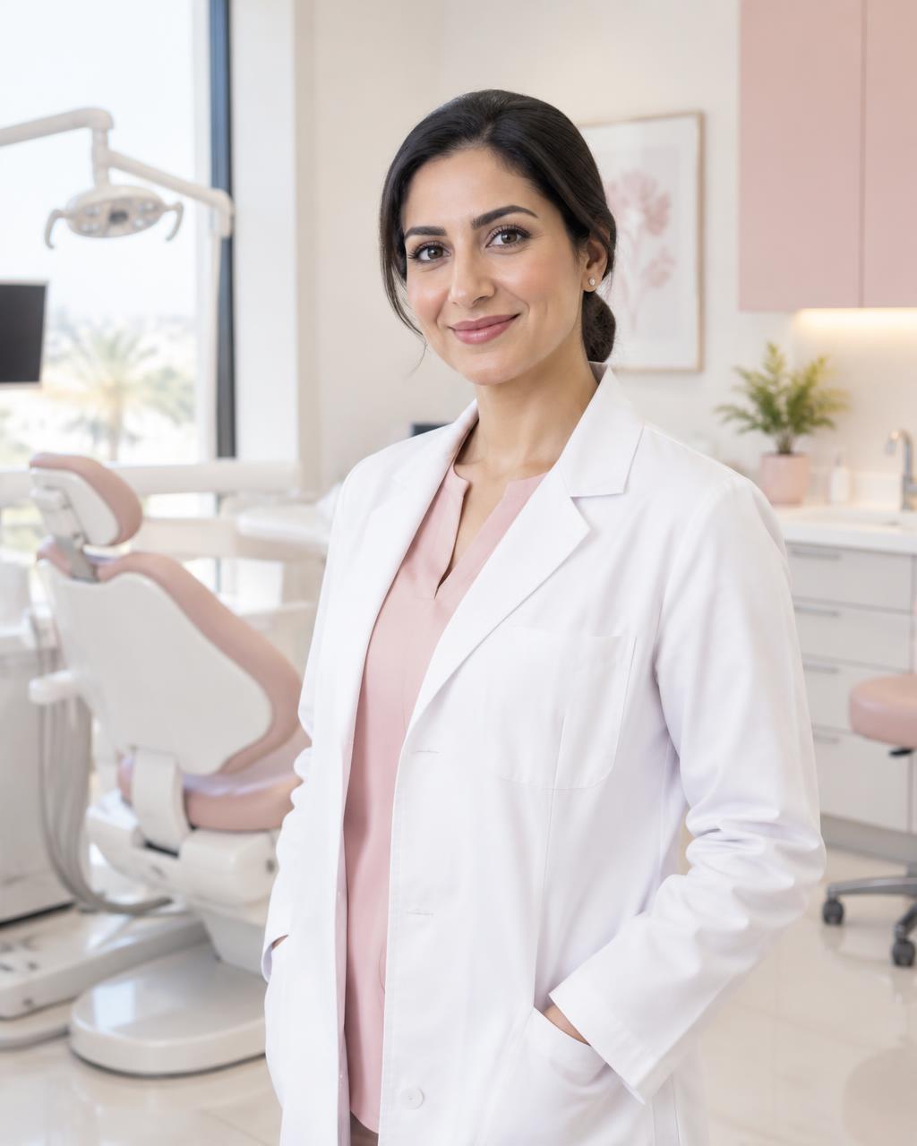 Illustrative portrait representing the clinic's dentist